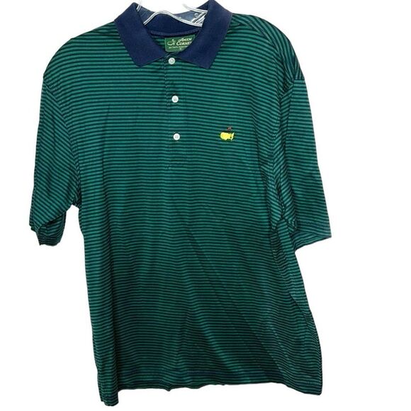 Amen Corner Masters Logo Polo Navy/Green Golf Shirt. Size Medium. - Picture 1 of 9